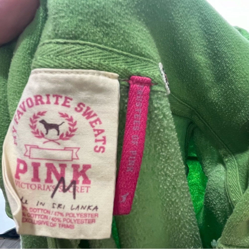 Vintage Y2K Lime Green Pink By Victoria’s Secret Hoodie Size Medium - Picture 7 of 7